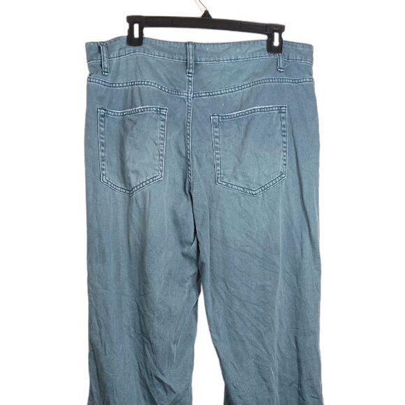 Vervet Los Angeles Straight Jeans Womens 31 Green High Rise Distressed Raw Hem - Picture 5 of 5